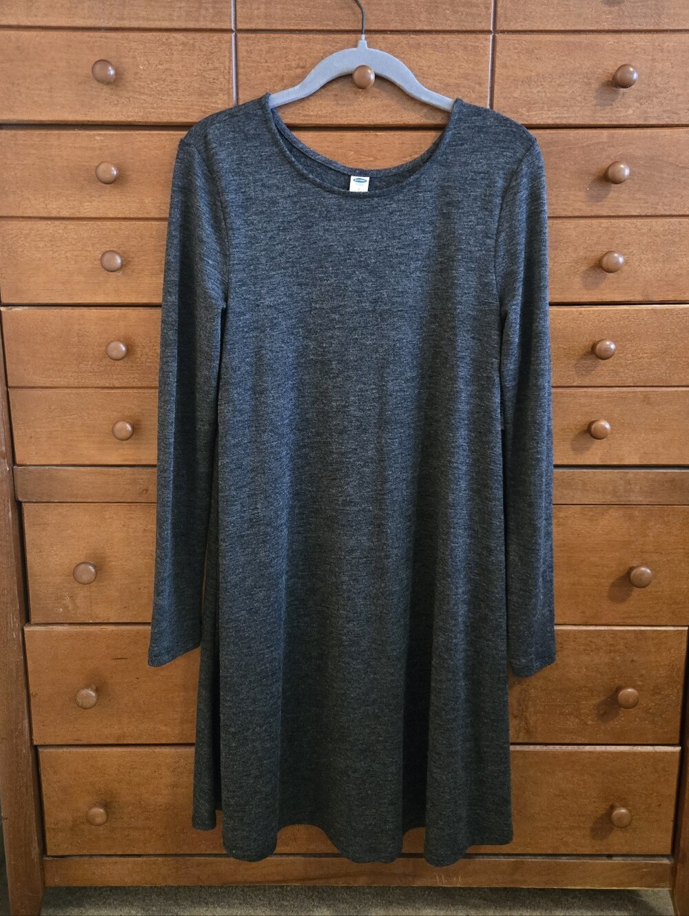 NEW Old Navy Gray Long Sleeve Swing Dress Sz Small
